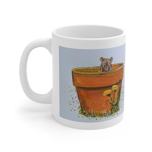 Illustrated Flower Pot Mug