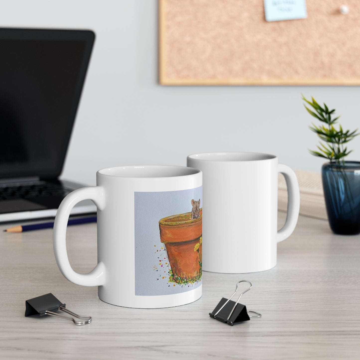 Illustrated Flower Pot Mug